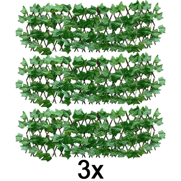 3x Proširiva panelna ograda sa bršljanom – 30×180 cm, UV otporna, bez alata | GREENFENCE