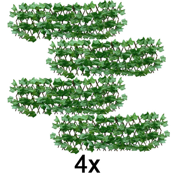 4x Proširiva panelna ograda sa bršljanom – 30×180 cm, UV otporna, bez alata | GREENFENCE